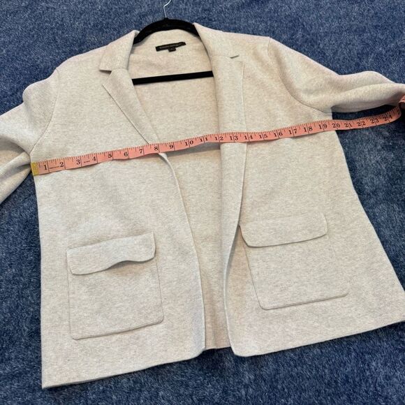 Banana Republic Milano Stitch Grey Cropped Open Front Sweater Blazer Size Small - Picture 3 of 11